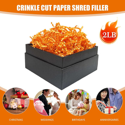 Lemon Yellow Crinkle Cut Paper Shred Filler, 2 LB Basket Filler Shredded Paper, Confetti Stuffing for Basket Filling, Halloween, Christmas, Birthdays, Gift Wrapping, Stuffer Party Supplies - Colors B