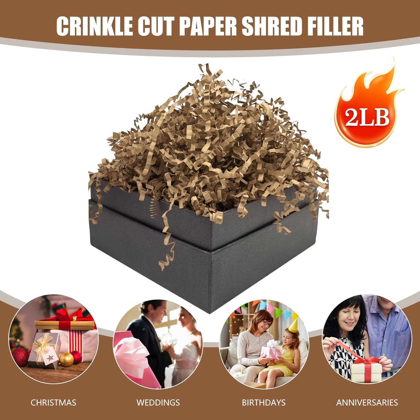 Lemon Yellow Crinkle Cut Paper Shred Filler, 2 LB Basket Filler Shredded Paper, Confetti Stuffing for Basket Filling, Halloween, Christmas, Birthdays, Gift Wrapping, Stuffer Party Supplies - Colors B
