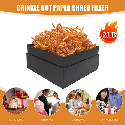 Lemon Yellow Crinkle Cut Paper Shred Filler, 2 LB Basket Filler Shredded Paper, Confetti Stuffing for Basket Filling, Halloween, Christmas, Birthdays, Gift Wrapping, Stuffer Party Supplies - Colors B