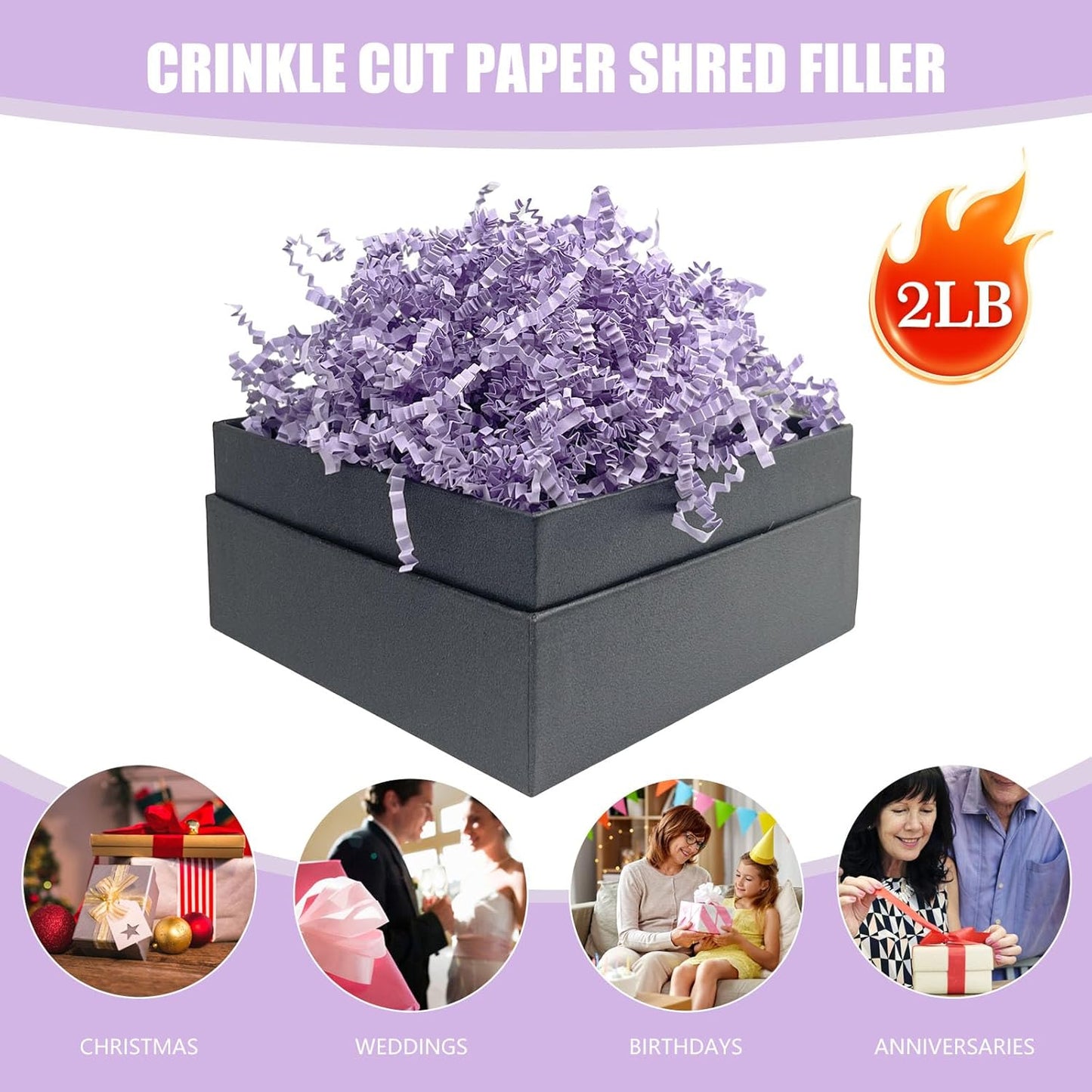 Lemon Yellow Crinkle Cut Paper Shred Filler, 2 LB Basket Filler Shredded Paper, Confetti Stuffing for Basket Filling, Halloween, Christmas, Birthdays, Gift Wrapping, Stuffer Party Supplies - Colors B