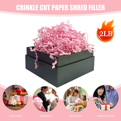 Lemon Yellow Crinkle Cut Paper Shred Filler, 2 LB Basket Filler Shredded Paper, Confetti Stuffing for Basket Filling, Halloween, Christmas, Birthdays, Gift Wrapping, Stuffer Party Supplies - Colors B