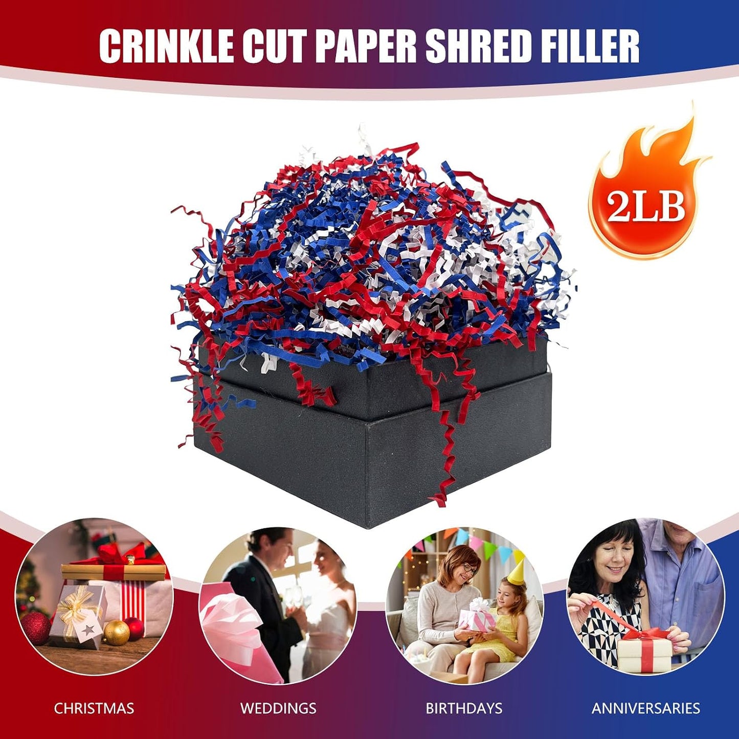 Lemon Yellow Crinkle Cut Paper Shred Filler, 2 LB Basket Filler Shredded Paper, Confetti Stuffing for Basket Filling, Halloween, Christmas, Birthdays, Gift Wrapping, Stuffer Party Supplies - Colors B