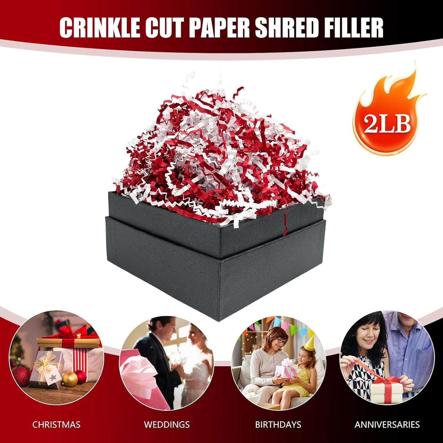 Lemon Yellow Crinkle Cut Paper Shred Filler, 2 LB Basket Filler Shredded Paper, Confetti Stuffing for Basket Filling, Halloween, Christmas, Birthdays, Gift Wrapping, Stuffer Party Supplies - Colors B