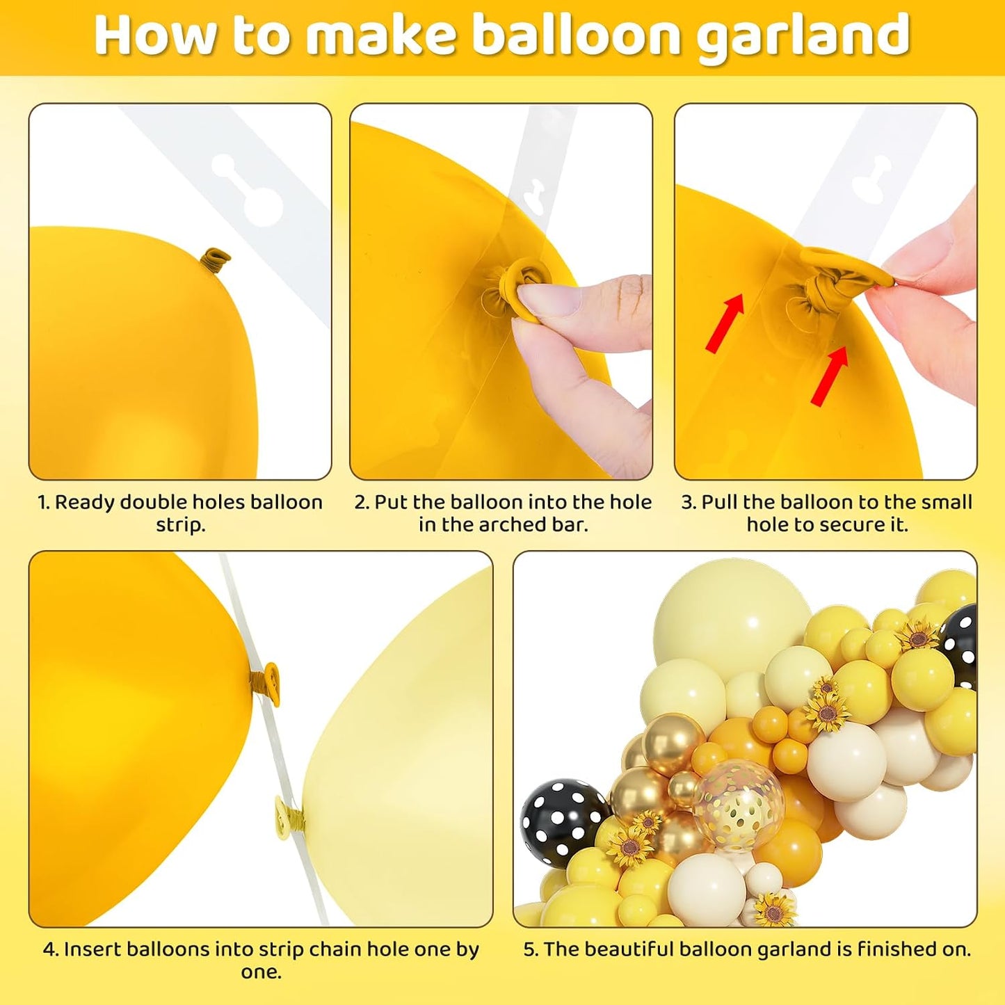 153pcs Bee Balloon Arch Garland Kit Different Sizes | 18 12 10 5 inch Mustard Pastel Yellow Gold Confetti Balloons for What Will It Bee Sunflower Honey Birthday Party Decorations