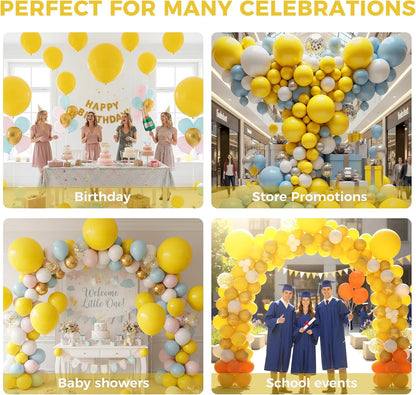 18 Inch Yellow Large Balloons, 15 PCS Yellow Big Latex Balloon | Giant Heavy Duty Balloons for Birthday, Wedding Sunflower Bridal Shower Hawaiian Beach, Lemon Theme Party Decorations