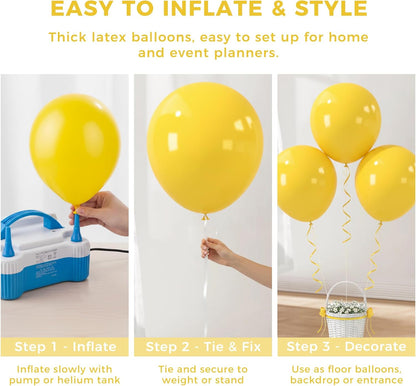 18 Inch Yellow Large Balloons, 15 PCS Yellow Big Latex Balloon | Giant Heavy Duty Balloons for Birthday, Wedding Sunflower Bridal Shower Hawaiian Beach, Lemon Theme Party Decorations