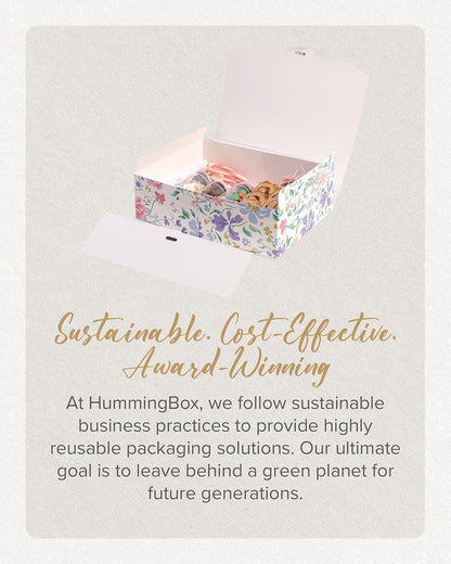 Floral Gift Box Set of 16 - Gift Boxes for Presents & gifting on weddings, birthdays & more - Easy to Assemble Floral Gift Boxes With Lids & Ribbon Closure - Decorative Boxes With Lids