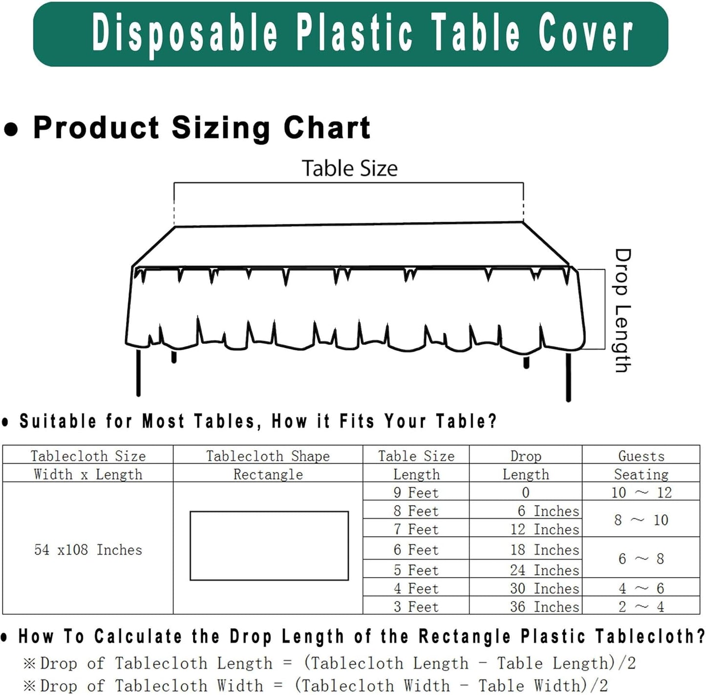 Yellow Plastic Tablecloths 2 Pack Solid Disposable Tablecovers PEVA Table Cloths for Picnic Birthday Wedding Banquet Parties 54 x 108 Inch Rectangle 8 ft Table Use