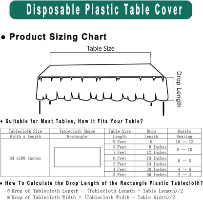 Yellow Plastic Tablecloths 2 Pack Solid Disposable Tablecovers PEVA Table Cloths for Picnic Birthday Wedding Banquet Parties 54 x 108 Inch Rectangle 8 ft Table Use