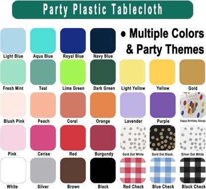 Yellow Plastic Tablecloths 2 Pack Solid Disposable Tablecovers PEVA Table Cloths for Picnic Birthday Wedding Banquet Parties 54 x 108 Inch Rectangle 8 ft Table Use