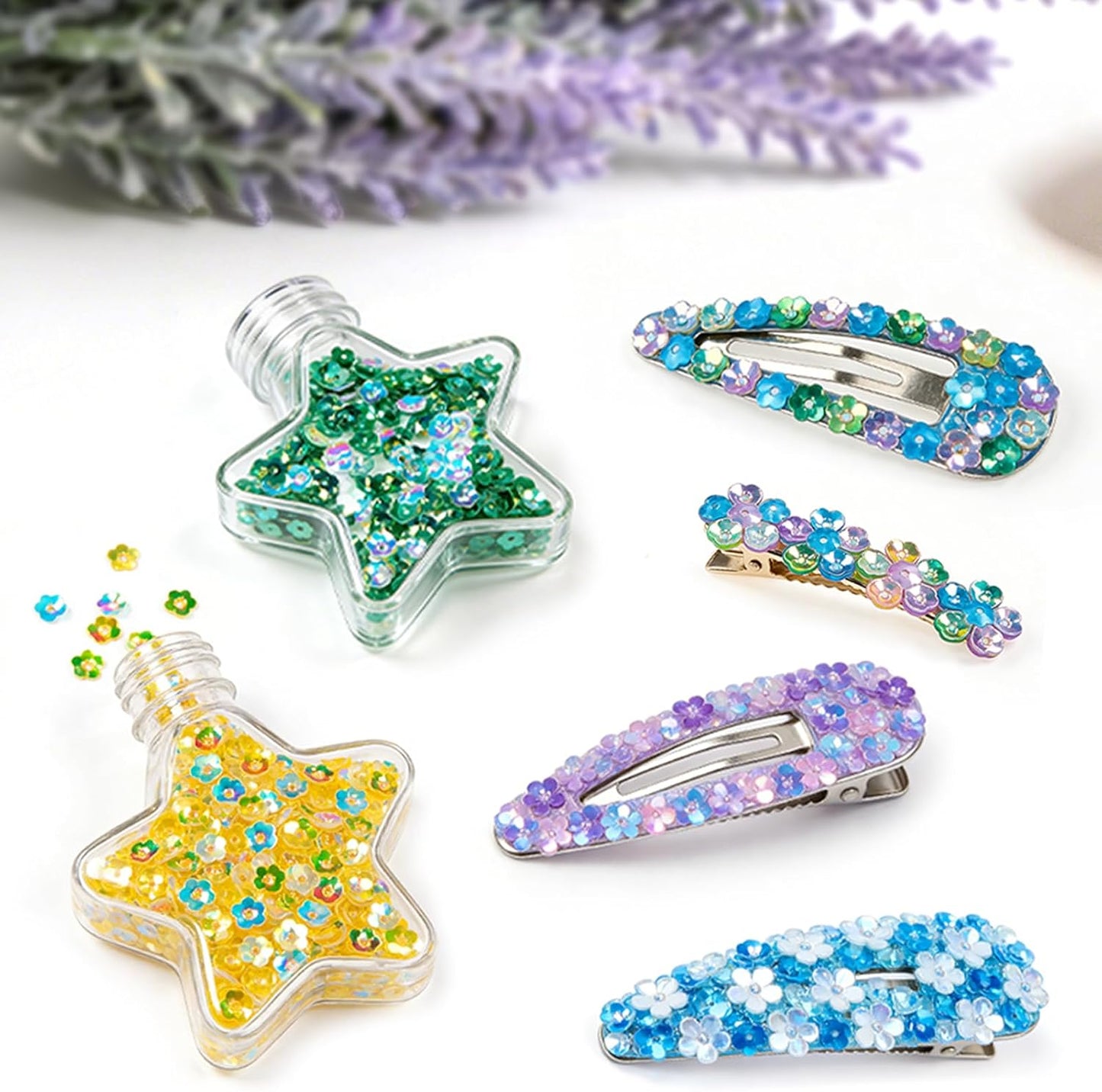 6mm Flower Loose Sequins Paillettes Bead, 5400 Pcs Plastic Plum Blossom Sequins for Crafts, Jewelry Making, Clothing Accessories (Yellow)