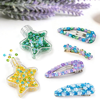 6mm Flower Loose Sequins Paillettes Bead, 5400 Pcs Plastic Plum Blossom Sequins for Crafts, Jewelry Making, Clothing Accessories (Yellow)