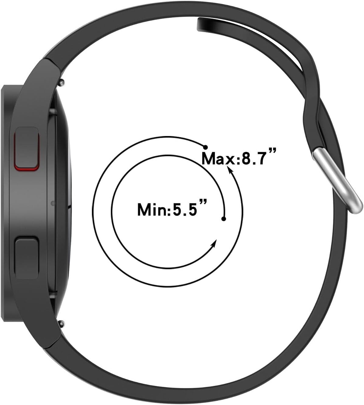 No Gap Band Compatible with Samsung Galaxy Watch 7/6/5/4 bands 40mm 44mm/Watch 6 Classic Bands 43mm 47mm, 20mm Soft Silicone Sport Replacement Band Compatible with Samsung Watch Bands