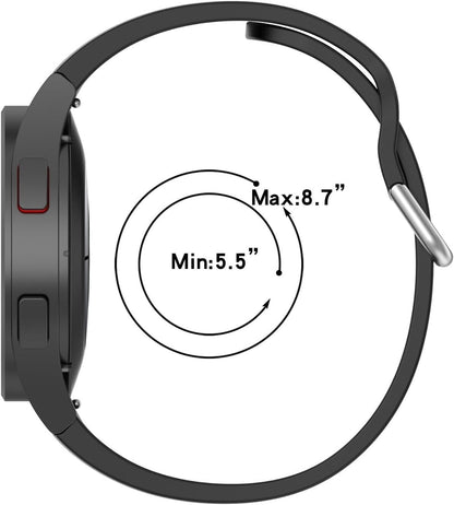 No Gap Band Compatible with Samsung Galaxy Watch 7/6/5/4 bands 40mm 44mm/Watch 6 Classic Bands 43mm 47mm, 20mm Soft Silicone Sport Replacement Band Compatible with Samsung Watch Bands