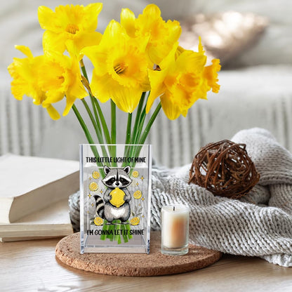 This Little Light Of Mine I'm Gonna Let It Shine Acrylic Cosmetic Pencil Pen Holder Cup, Funny Raccoon Lemon Pen Holder Cup, Raccoon Lover Gifts, Mental Health Gifts for Women Colleague Teacher