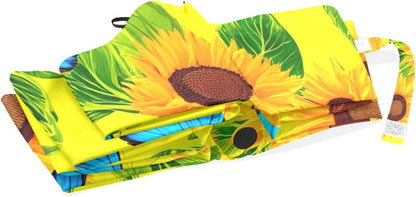 Sturdy Automatic Travel Foldable Umbrella Compact, Aesthetic Umbrella for Sun Rain Travel, Vintage Sunflower Butterfly Yellow, 42.5x24inch