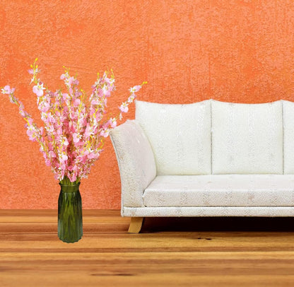 Yellow Orchids Silk Fake Flowers in Bulk, 12 Pcs (Each 38.5”), for Wedding Festive Party Home Office Decoration, No Include Vase
