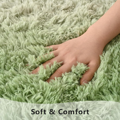 Yellow Green Area Rugs 4x6 Feet Rug for Bedroom Living Room, Cute Indoor Gradient Carpets, Plush Soft Rug for Kids Room, Fluffy Rugs for Girls Boys Nursery Room Home Decor