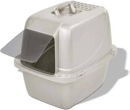 Odor Control Large Enclosed Cat Litter Box, Hooded, Pearl, CP6