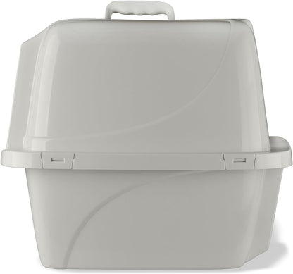 Odor Control Large Enclosed Cat Litter Box, Hooded, Pearl, CP6