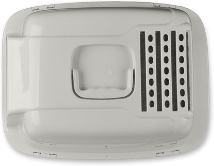 Odor Control Large Enclosed Cat Litter Box, Hooded, Pearl, CP6