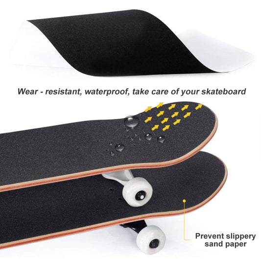 Anti Slip Grip Tape, 9 × 33 inch Skateboards Sticker Waterproof Outdoor Grip Tape for Stairs Skateboards Scooters, Easy to Cut(Yellow)