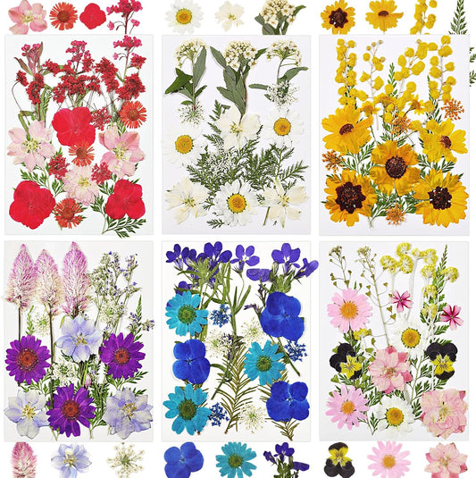Dried Flowers for Resin, 106pcs Natural Flowers and Leaves Compressed | Vacuum Packed DIY Pressed Flowers for Epoxy, Jewelry, Candles, Soap, Nail Production