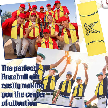 12 Pcs Cooling Towel Baseball Football Basketball Breathable Chilly Softball Soccer Ice Towel, 40"x12" Tennis Microfiber Accessories for Player (Yellow,Banana)