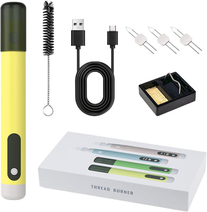 USB Rechargeable Wire Burner Kit (Yellow) | Suitable for leather craft sewing, bead weaving, string weaving, woodworking board hot stamping, wax melting, carving