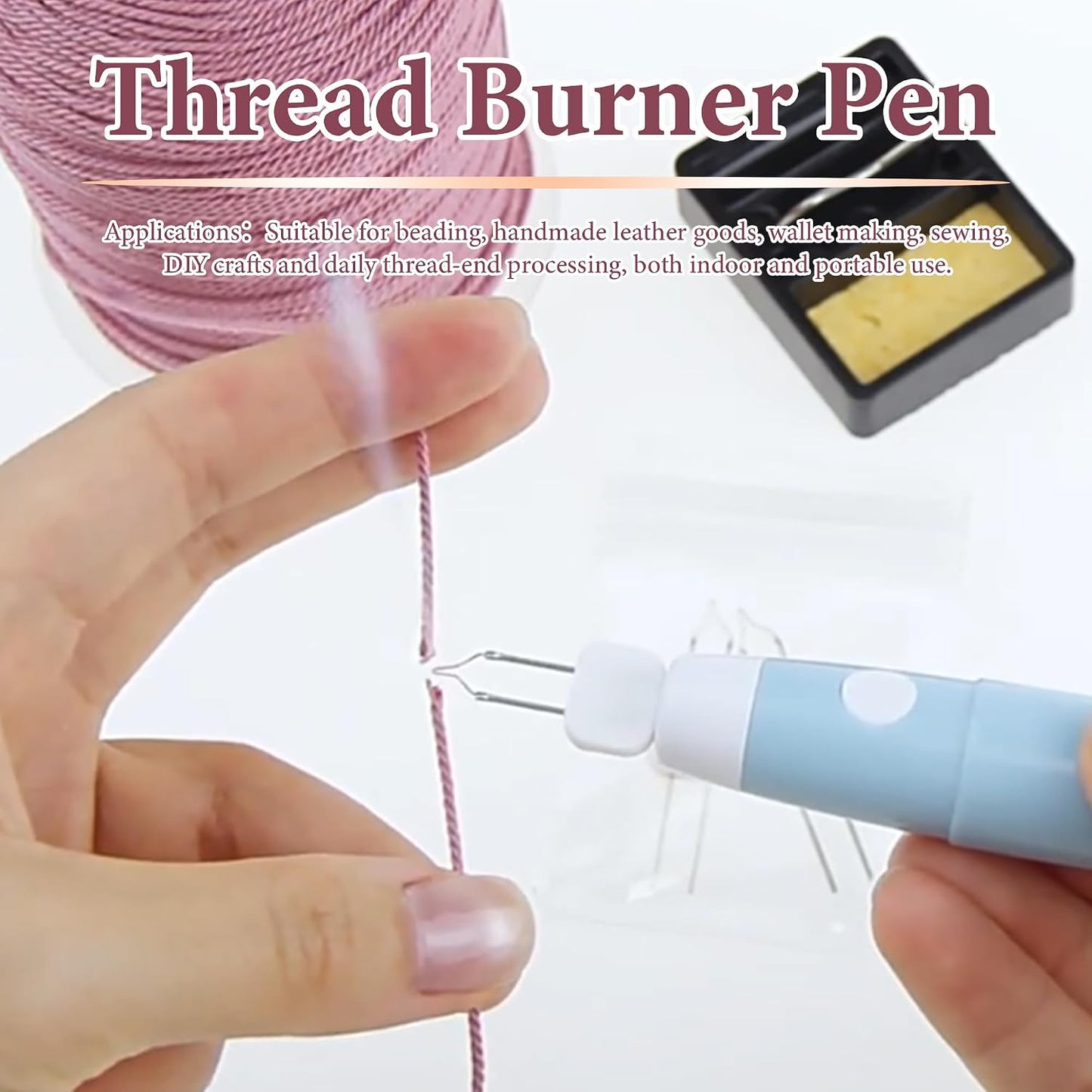 USB Rechargeable Wire Burner Kit (Yellow) | Suitable for leather craft sewing, bead weaving, string weaving, woodworking board hot stamping, wax melting, carving