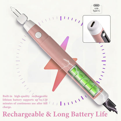 USB Rechargeable Wire Burner Kit (Yellow) | Suitable for leather craft sewing, bead weaving, string weaving, woodworking board hot stamping, wax melting, carving