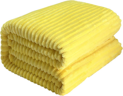 Dog Blanket – Yellow Comfort Throw, Soft Pet Bedding Cover | Machine Washable Fabric Mat for Sofa Bed Cage, Warm Indoor Resting Accessory Use