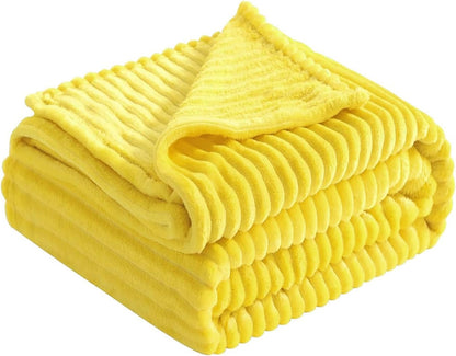 Dog Blanket – Yellow Comfort Throw, Soft Pet Bedding Cover | Machine Washable Fabric Mat for Sofa Bed Cage, Warm Indoor Resting Accessory Use