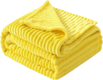 Dog Blanket – Yellow Comfort Throw, Soft Pet Bedding Cover | Machine Washable Fabric Mat for Sofa Bed Cage, Warm Indoor Resting Accessory Use