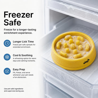 Slow Mo Bowl | Slow Feeder Dog Bowl for Fast Eaters, Improves Digestion & Reduces Bloating, Fun Interactive Design, & Dishwasher Safe | | (Yellow)