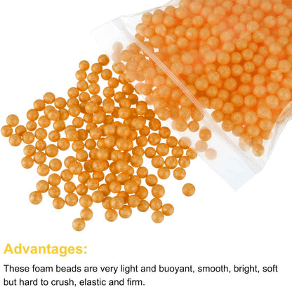 Foam Beads Foam Balls 7-9mm for Wedding and Party Decorations, Tiny Packing Balls, Arts DIY Crafts Supplies (Dark Yellow,1 Pack Approx 1500pcs)