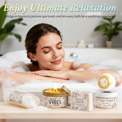 Spa Gifts Baskets for Women Bath Set Birthday Gifts for Women Self Care Kit | Honey & Almond Milk Spa Gifts Home Bath Relax Care Package, Christmas Thank You Gifts for Women Mom Her Friend Sister Teacher