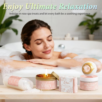 Spa Gifts Baskets for Women Bath Set Birthday Gifts for Women Self Care Kit | Honey & Almond Milk Spa Gifts Home Bath Relax Care Package, Christmas Thank You Gifts for Women Mom Her Friend Sister Teacher