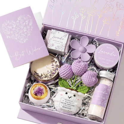 Spa Gifts Baskets for Women Bath Set Birthday Gifts for Women Self Care Kit | Honey & Almond Milk Spa Gifts Home Bath Relax Care Package, Christmas Thank You Gifts for Women Mom Her Friend Sister Teacher