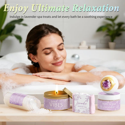 Spa Gifts Baskets for Women Bath Set Birthday Gifts for Women Self Care Kit | Honey & Almond Milk Spa Gifts Home Bath Relax Care Package, Christmas Thank You Gifts for Women Mom Her Friend Sister Teacher