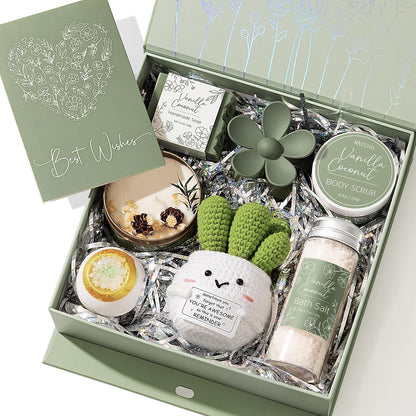 Spa Gifts Baskets for Women Bath Set Birthday Gifts for Women Self Care Kit | Honey & Almond Milk Spa Gifts Home Bath Relax Care Package, Christmas Thank You Gifts for Women Mom Her Friend Sister Teacher