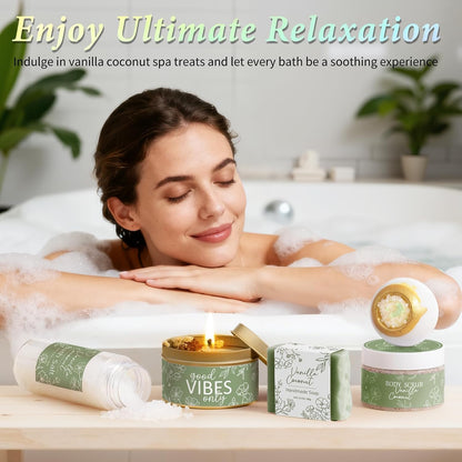 Spa Gifts Baskets for Women Bath Set Birthday Gifts for Women Self Care Kit | Honey & Almond Milk Spa Gifts Home Bath Relax Care Package, Christmas Thank You Gifts for Women Mom Her Friend Sister Teacher