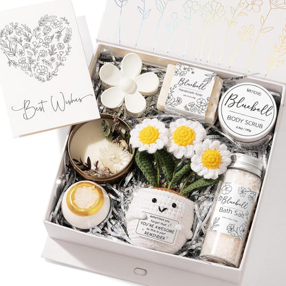 Spa Gifts Baskets for Women Bath Set Birthday Gifts for Women Self Care Kit | Honey & Almond Milk Spa Gifts Home Bath Relax Care Package, Christmas Thank You Gifts for Women Mom Her Friend Sister Teacher