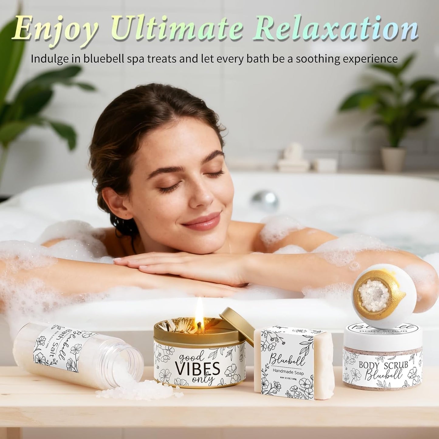 Spa Gifts Baskets for Women Bath Set Birthday Gifts for Women Self Care Kit | Honey & Almond Milk Spa Gifts Home Bath Relax Care Package, Christmas Thank You Gifts for Women Mom Her Friend Sister Teacher