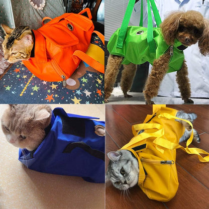 Cat’s Restraint Bag for Claw Care Nail Trimming Anti-Scratching Grooming Bag for Cats Medical Examination(Yellow-m)
