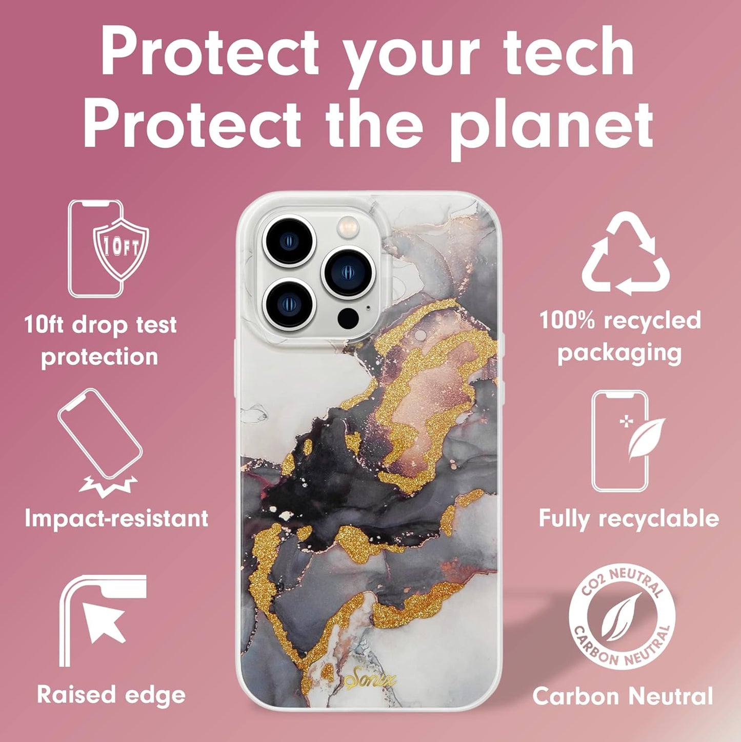 Phone Case for iPhone 16 Pro Max | Compatible with MagSafe | 10ft Drop Tested | Lemon Gingham