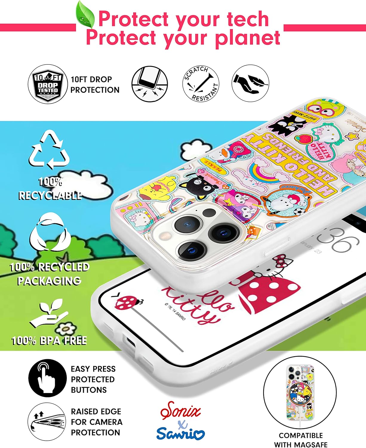 Phone Case for iPhone 16 Pro Max | Compatible with MagSafe | 10ft Drop Tested | Lemon Gingham