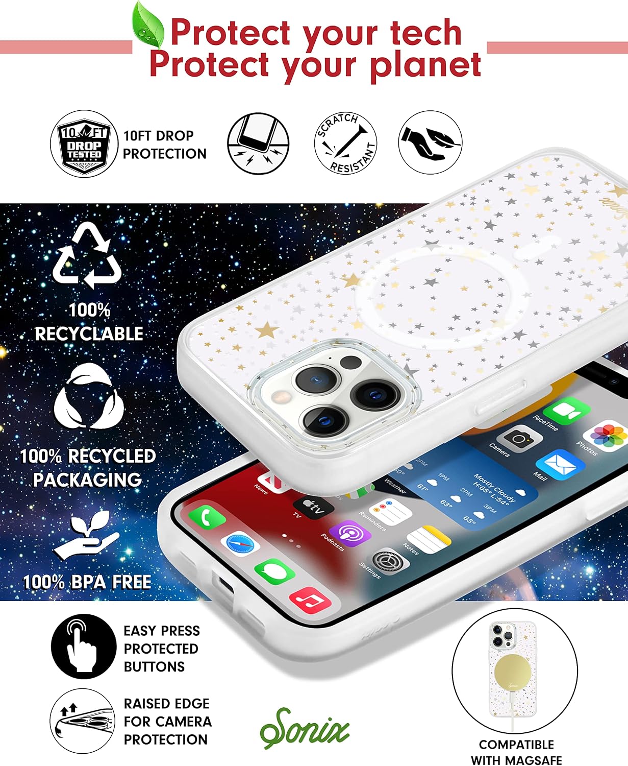 Phone Case for iPhone 16 Pro Max | Compatible with MagSafe | 10ft Drop Tested | Lemon Gingham
