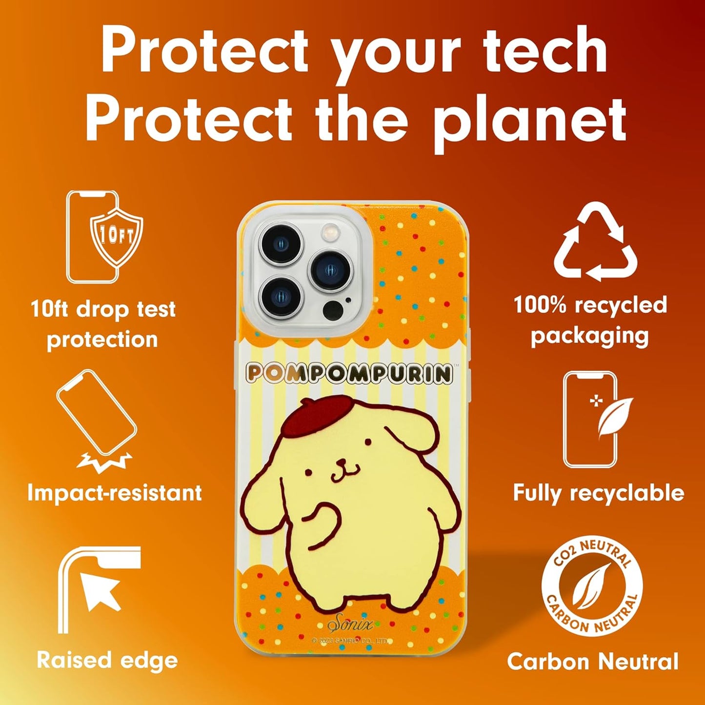 Phone Case for iPhone 16 Pro Max | Compatible with MagSafe | 10ft Drop Tested | Lemon Gingham