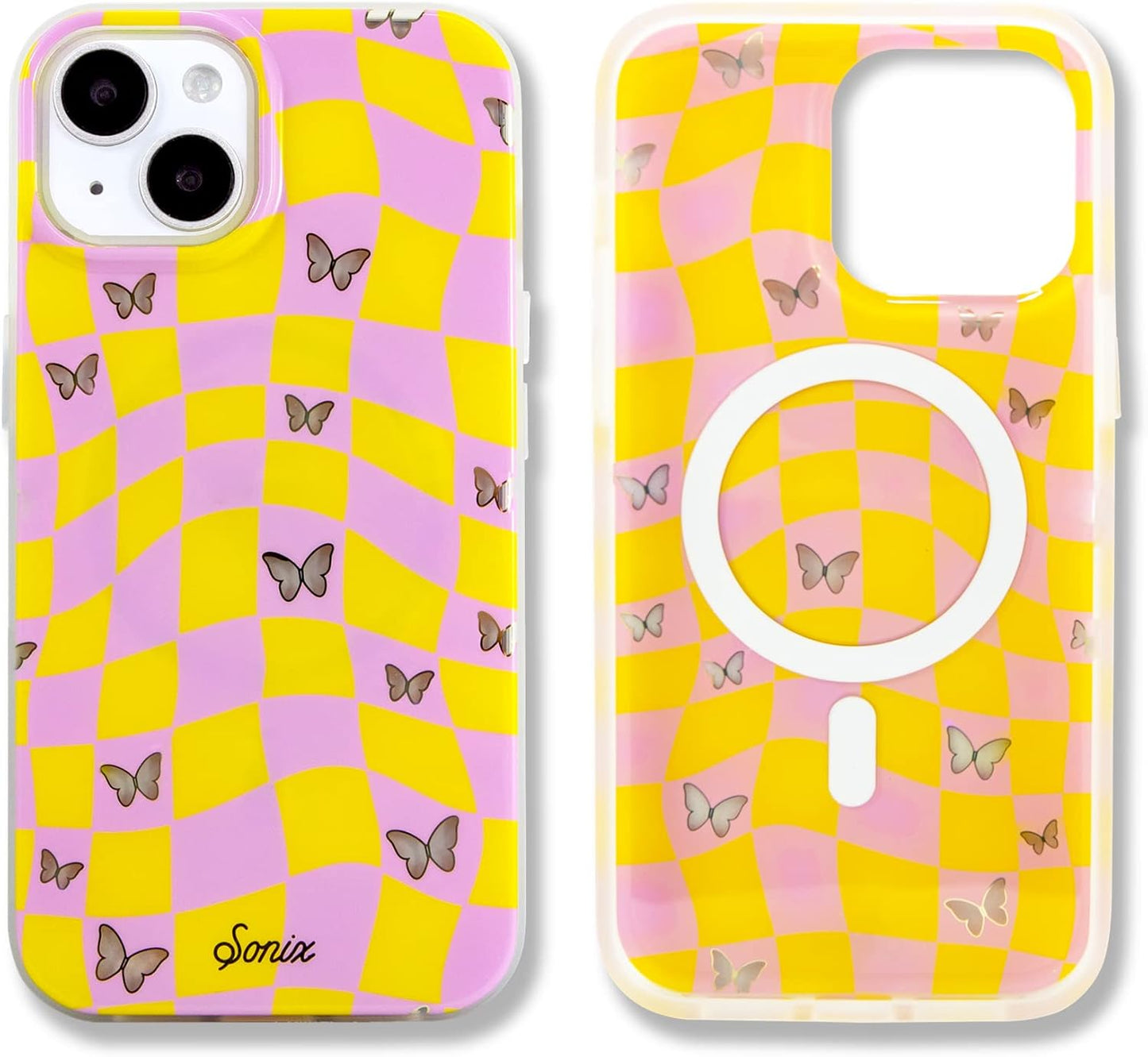 Phone Case for iPhone 16 Pro Max | Compatible with MagSafe | 10ft Drop Tested | Lemon Gingham